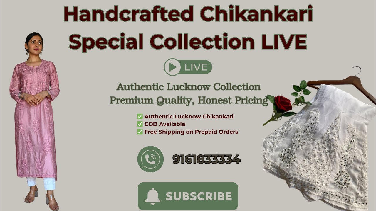 Handcrafted Chikankari ✨ | Special Collection LIVE | Factory Rates | RS Chikankari