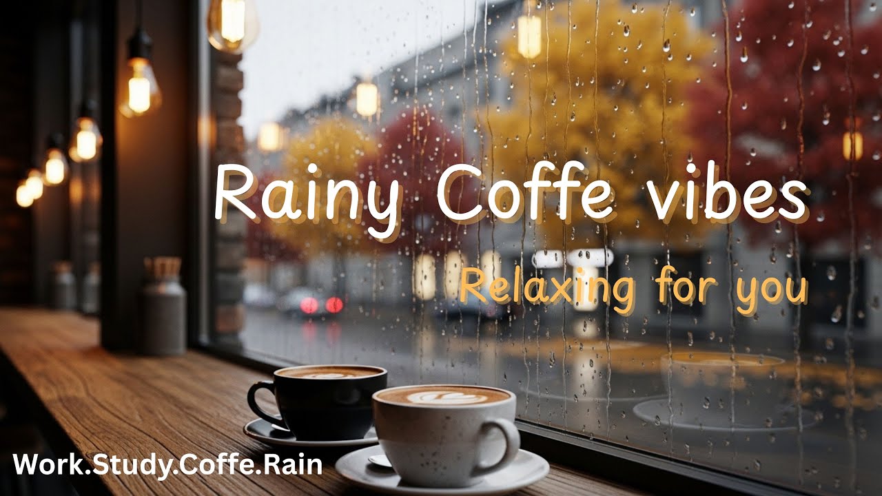 Cozy Café Ambience ☕ Soft Jazz Piano  & Rain Sounds for Study & Focus