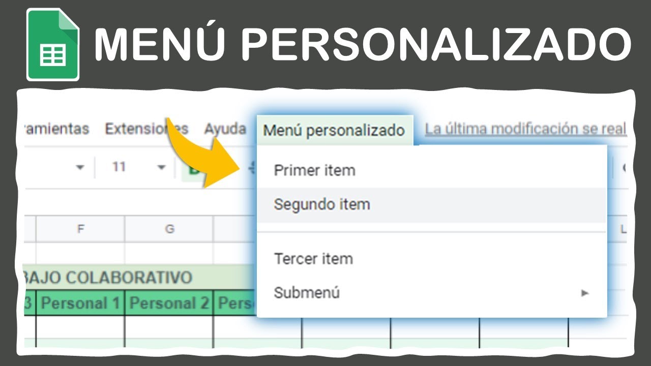 Como crear un menú personalizado en Google Sheets mediante Google Apps Script