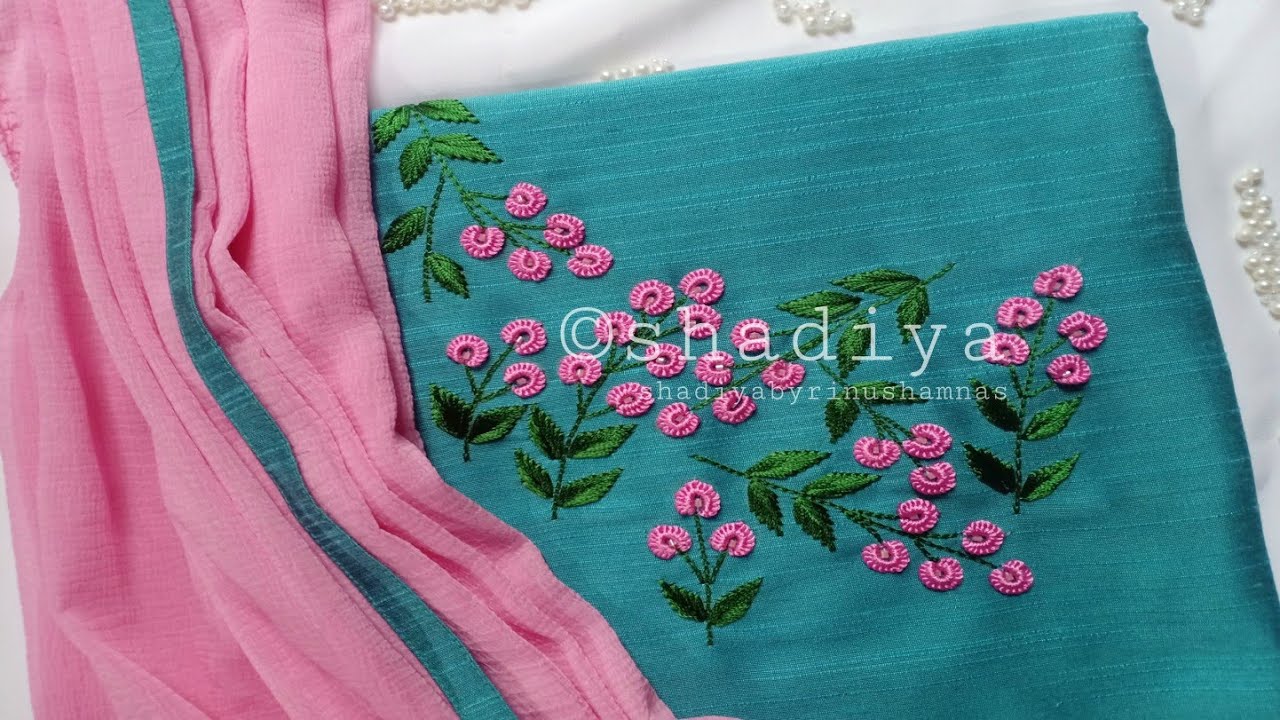 Beautiful and easy hand embroidery neck design for kurti salwar|embroidery neck design