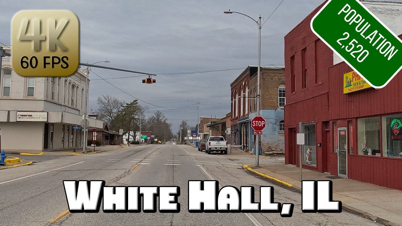 Driving Around Small Town White Hall, IL in 4k Video