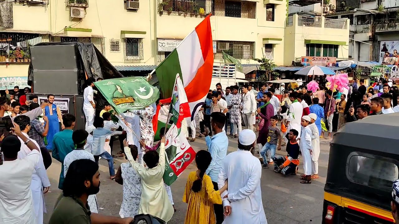 Eid Milad Un Nabi 2021 Amazing Flags & Sound System || Mumbra Kismat Colony ||