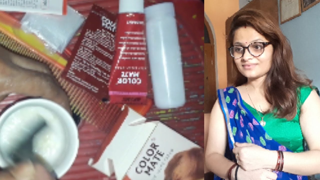 Hair color//How to apply Color mate hair color online beauty parlour Course