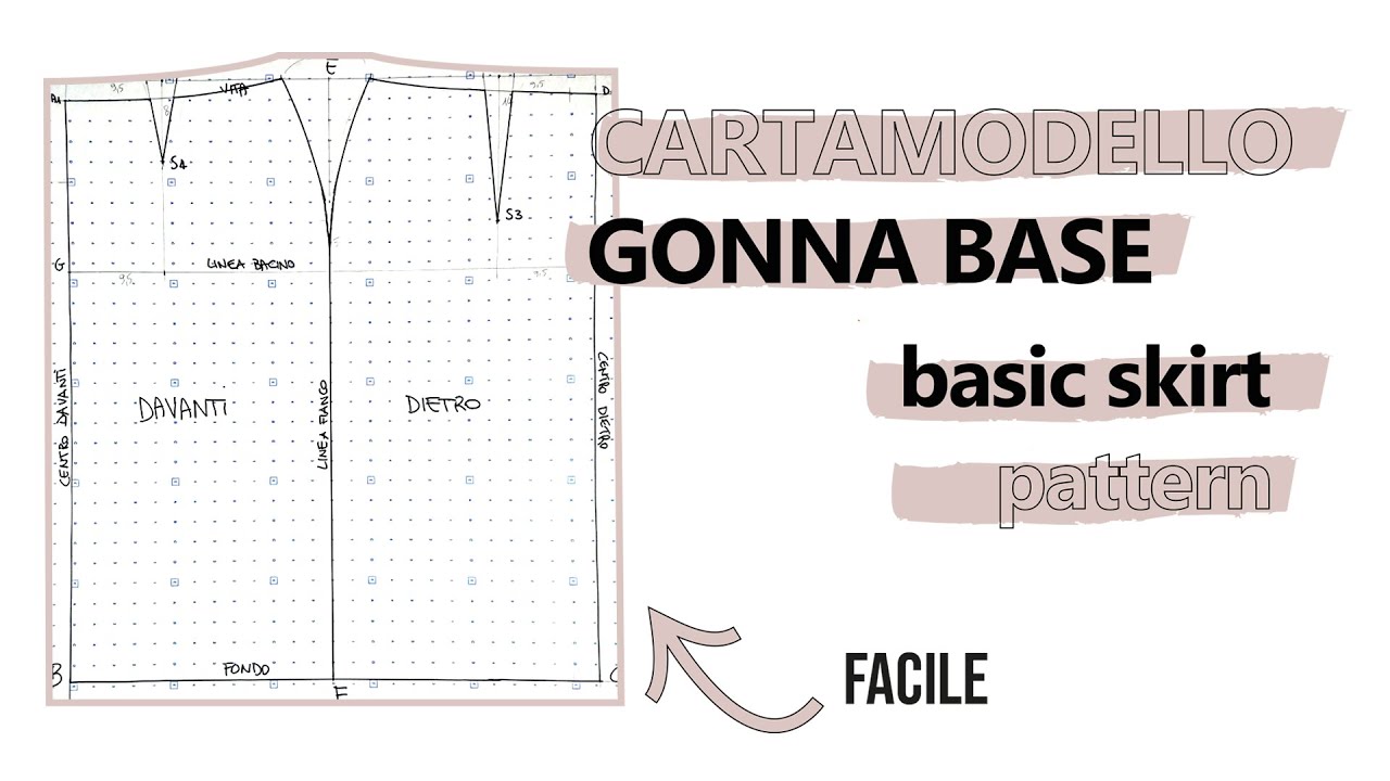 TUTORIAL CARTAMODELLO GONNA BASE DA ZERO | BASIC SKIRT PATTERN DRAFTING FROM SCRATCH [sub eng]