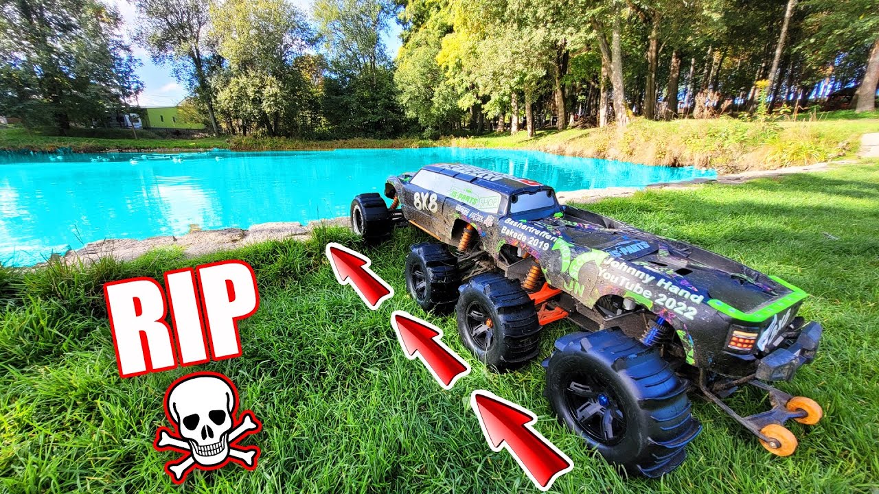 Mit dem 8x8 XMAXX übers WASSER FAHREN geht GEWALTIG SCHIEF...    Wie hoch ist der SCHADEN?
