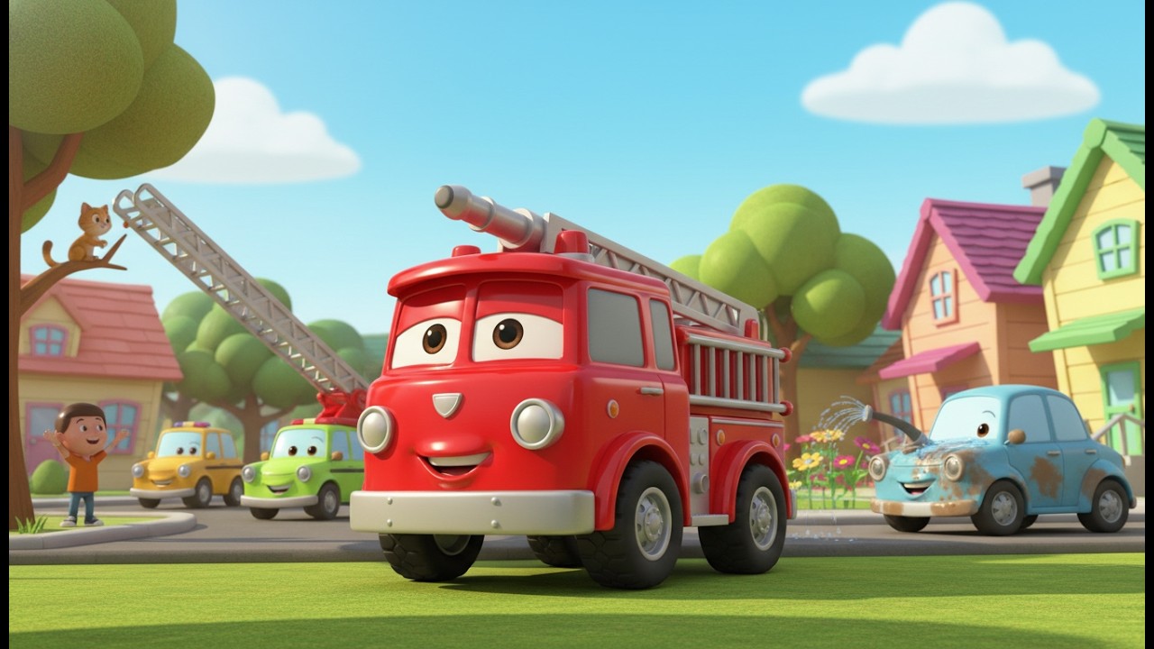 Fire Truck Harvester Tractor Rescue! 🚒 Extinguishing Fires & Cleaning Muddy Animals 🐘