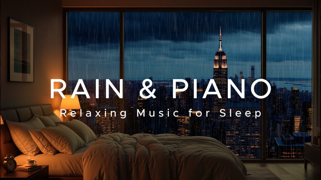 Night Rain + Soft Piano for Deep Sleep (3 Hours) | Sleep Music (No Lyrics)