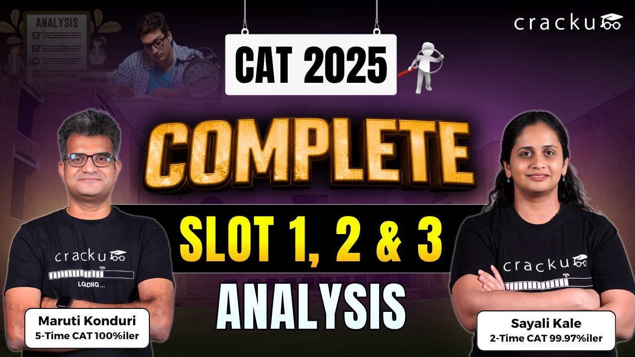 CAT 2025 Complete Analysis Slot 1, 2 & 3 🔴 Difficulty Level By Maruti Sir & Sayali Ma'am