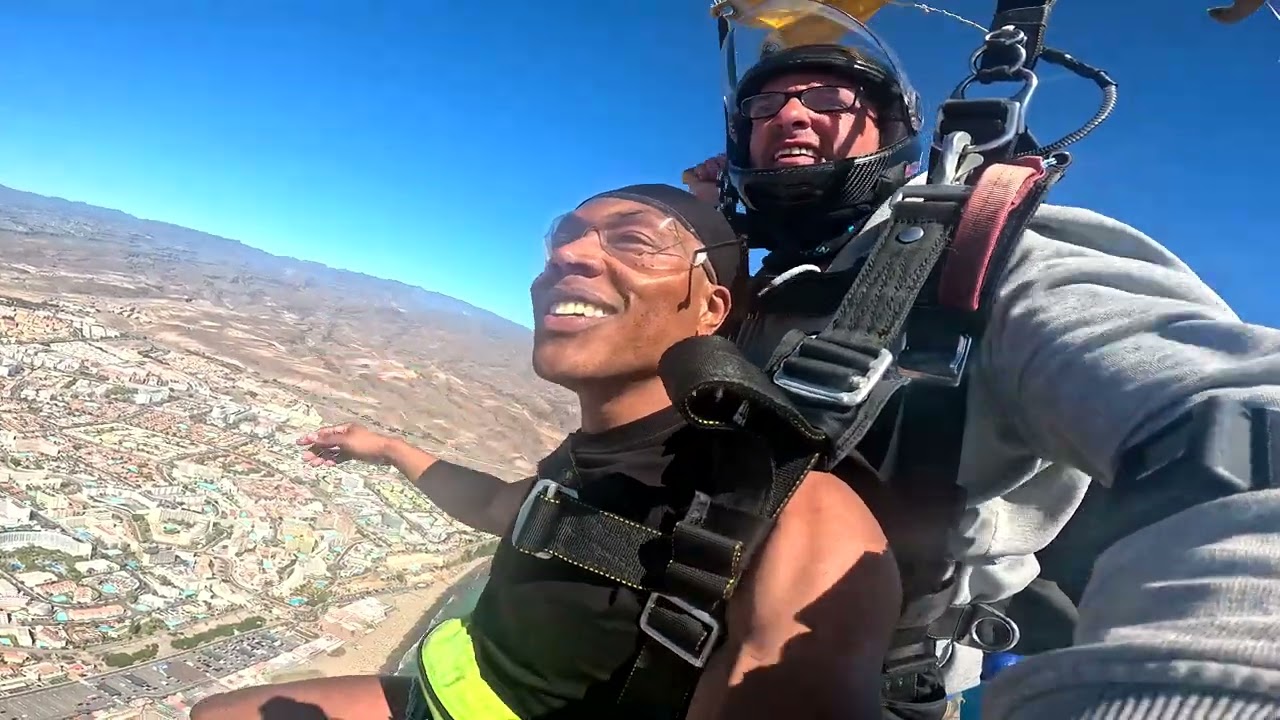 Jean Pier's First Skydive! Tandem Jump from 10000 feet at iJump Gran Canaria