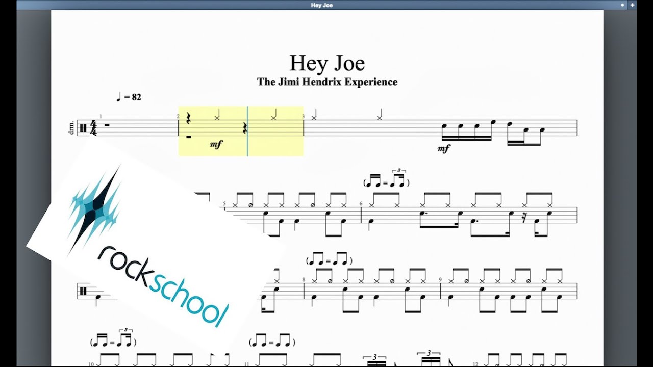 Hey Joe Rockschool Hot Rock Grade 5 Drums