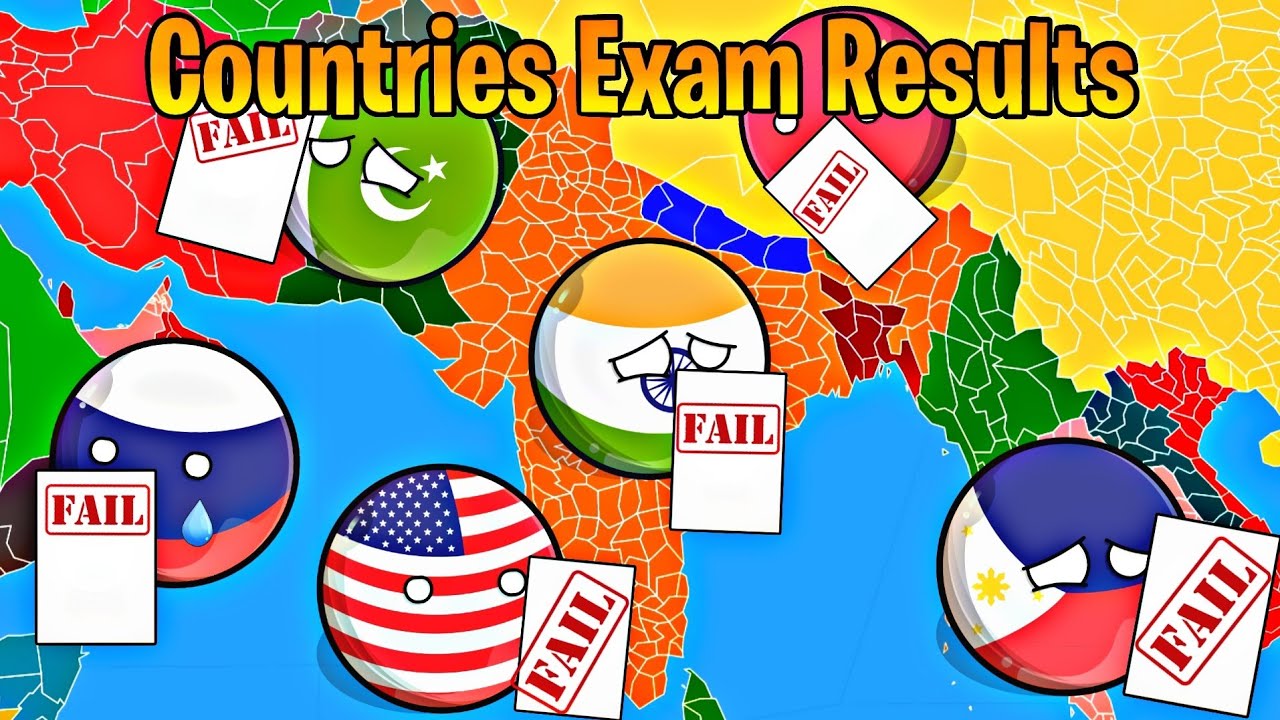 Результаты экзаменов по странам 🎒🏫[Экзамен и интересное]👩‍🏫🚸 #countryballs #worldprovinces