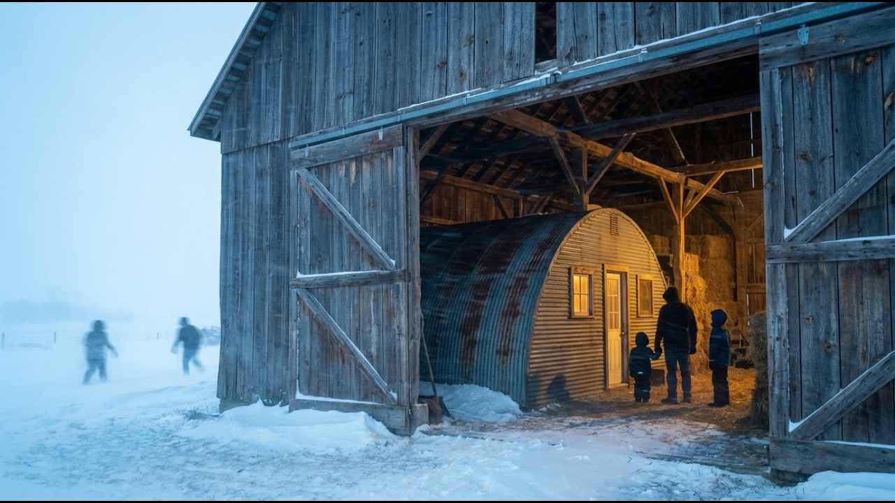 How She Built a Small Quonset Cabin Inside a Barn to Protect Her Family From the Worst Blizzard