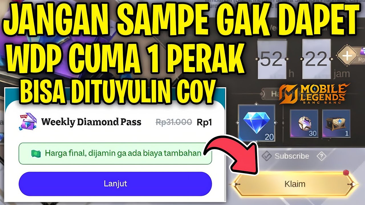 TRIK CARA BELI WEEKLY DIAMOND PASS CUMA 1 PERAK DOANG TIDAK SAMPAI 1RB BISA DAPET DOUBLE WDP GRATIS