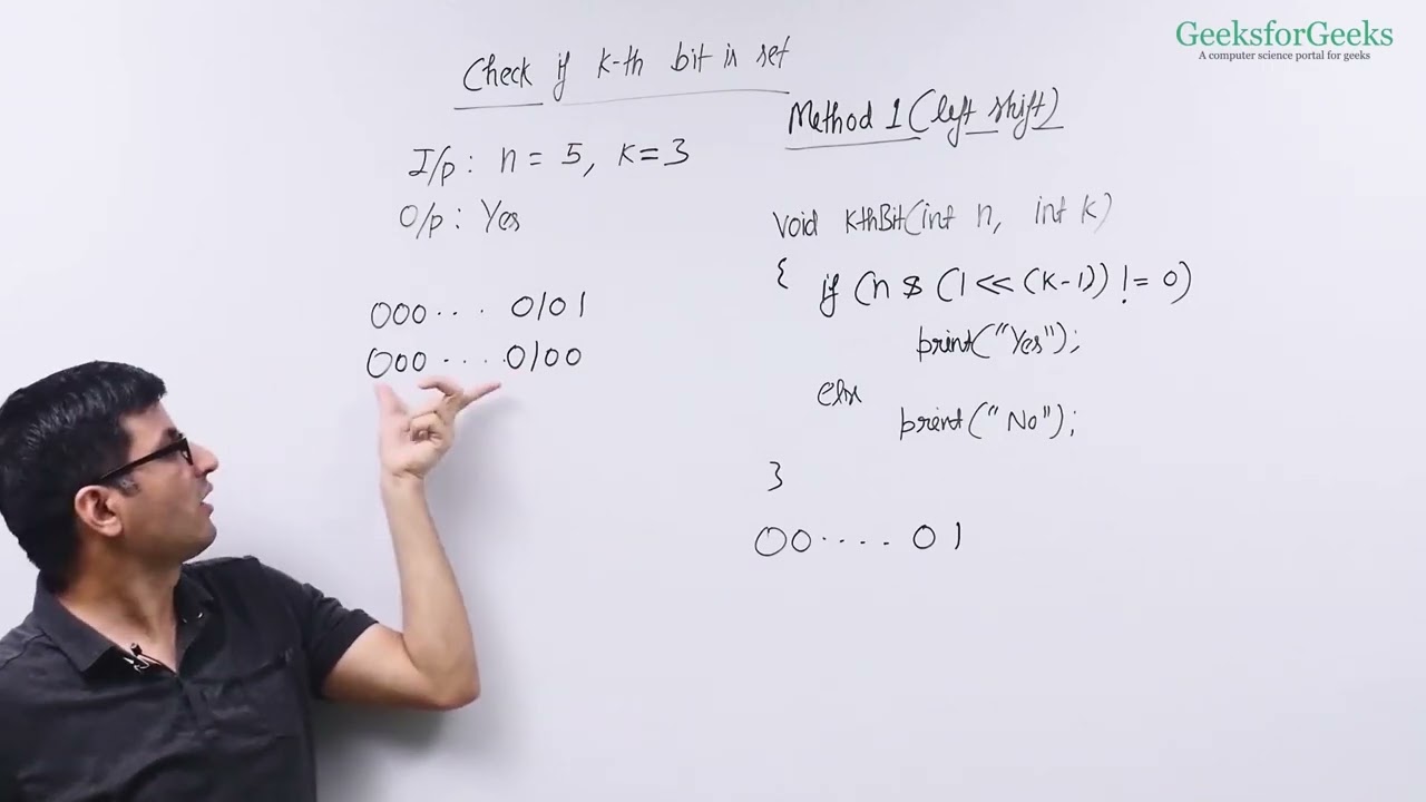 06. How to Check Kth bit is set or not ? Bitwise- Data Structures simplified