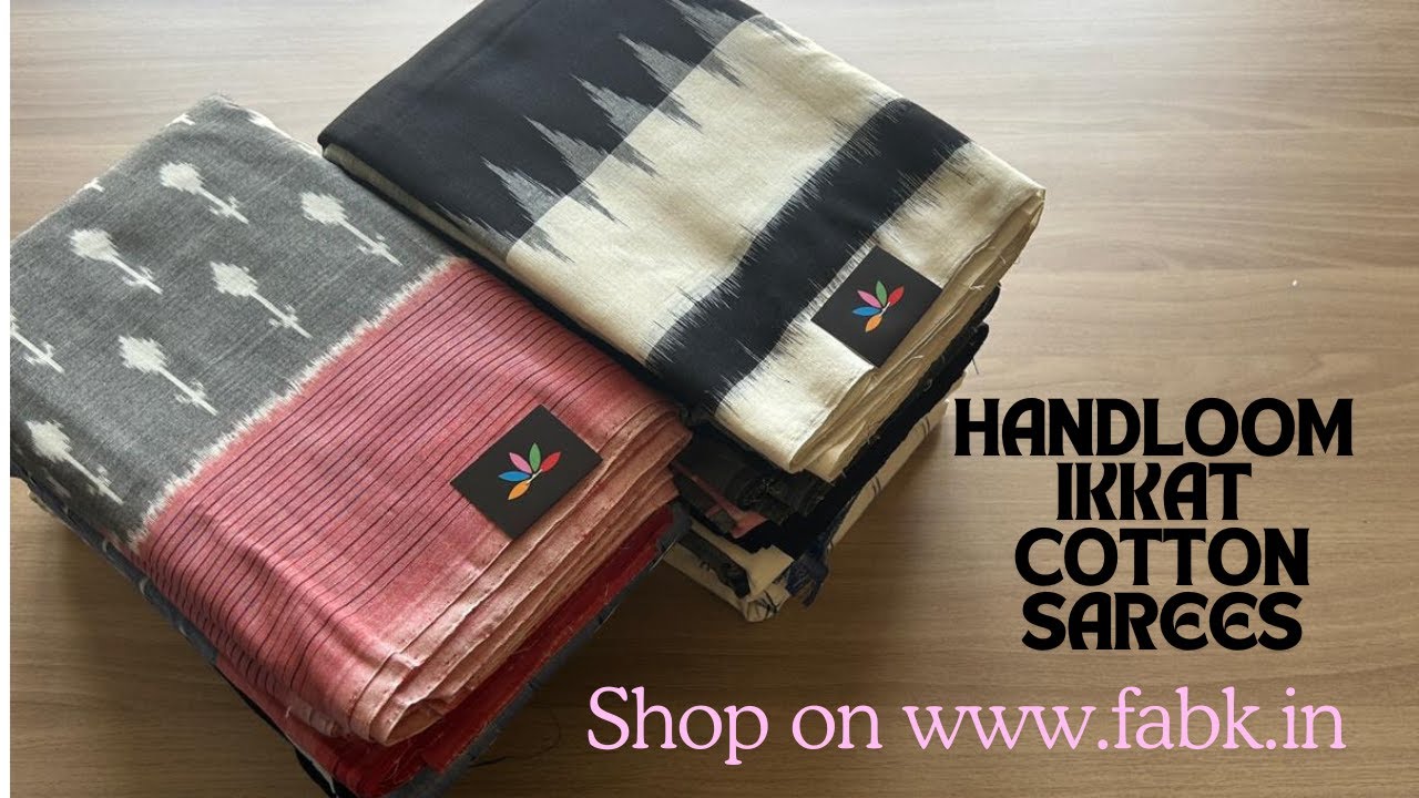 Classy Handwoven Ikkat Cotton Sarees | Shop on www.fabk.in | Whatsapp : 7338872202