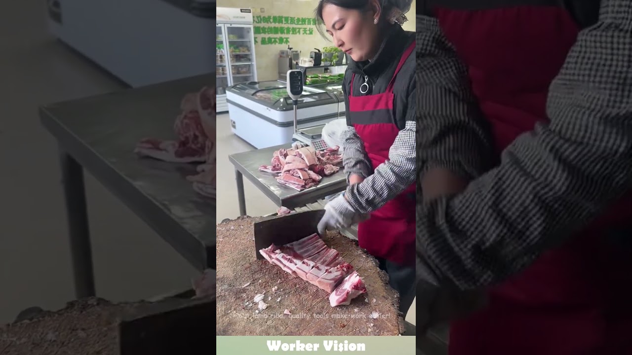 Cut lamb ribs, quality tools make work easier! 