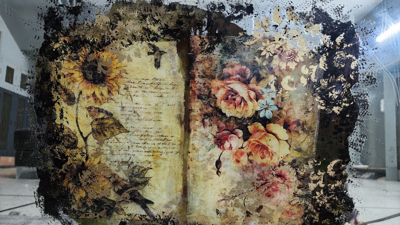 Decoupage on a Mirror, Decoupage on glass, Decoupage with rice papers