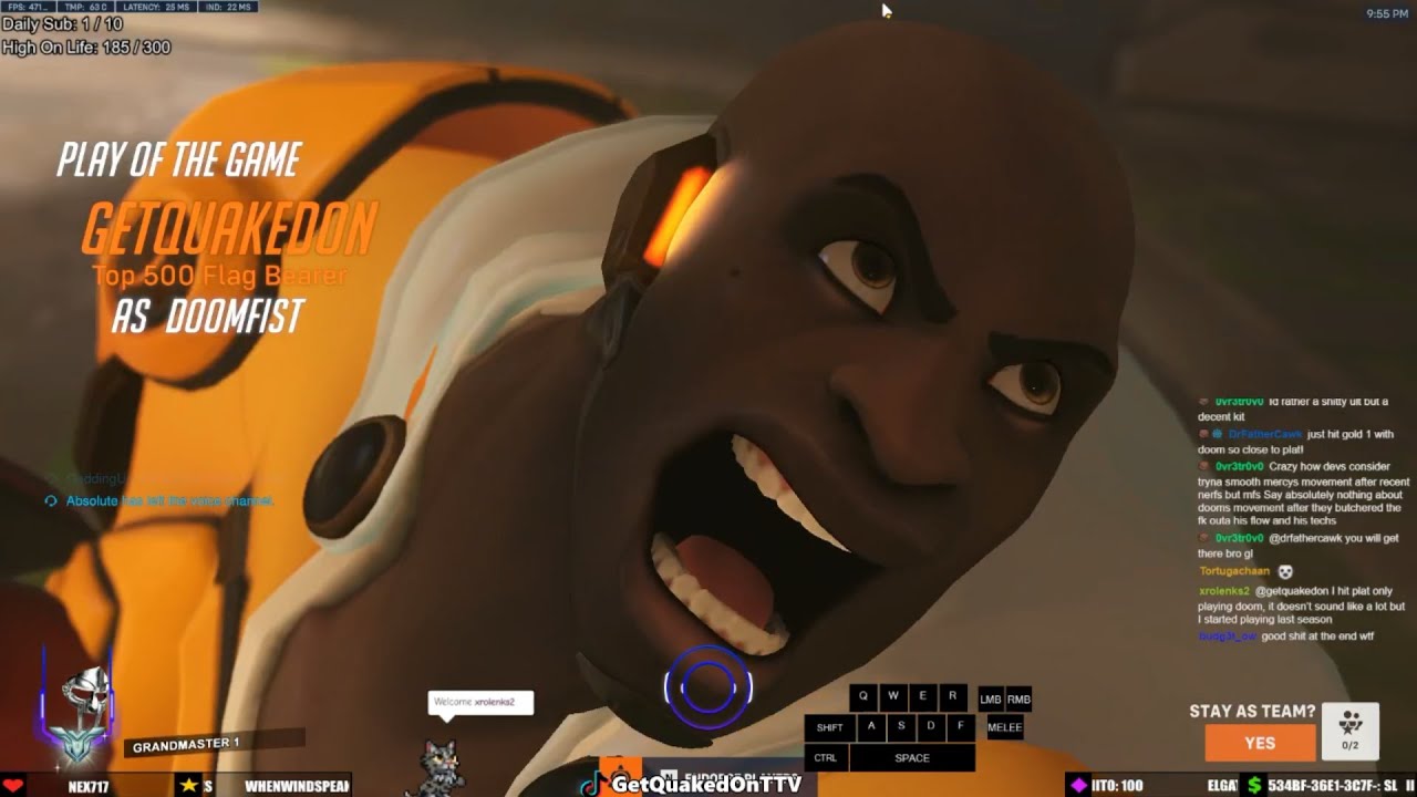 Overwatch 2 Godlike Level Tank Doomfist Gameplay By Rollout Doomfist God GetQuakedOn