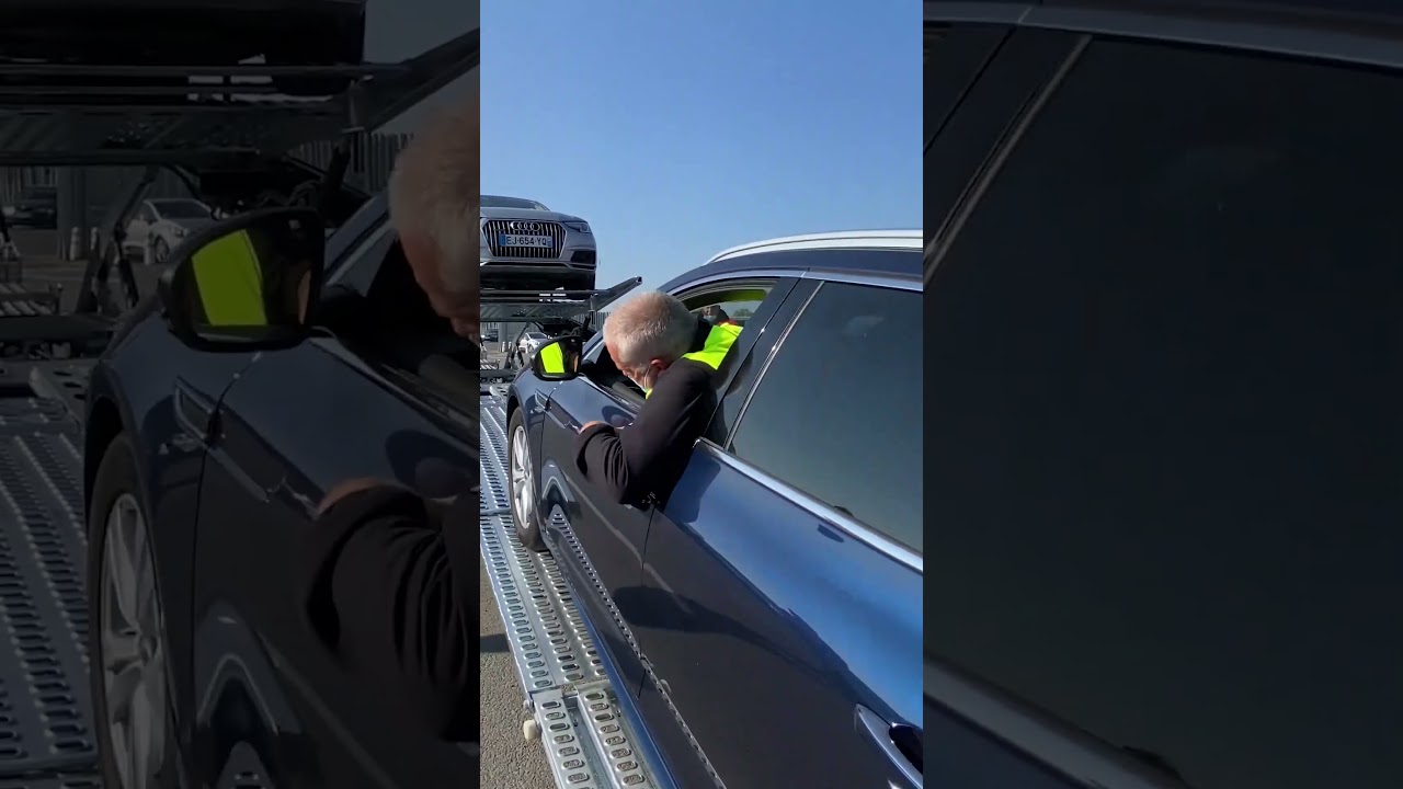 D&eacute;monstration de chargement de voitures avec une remorque Lohr