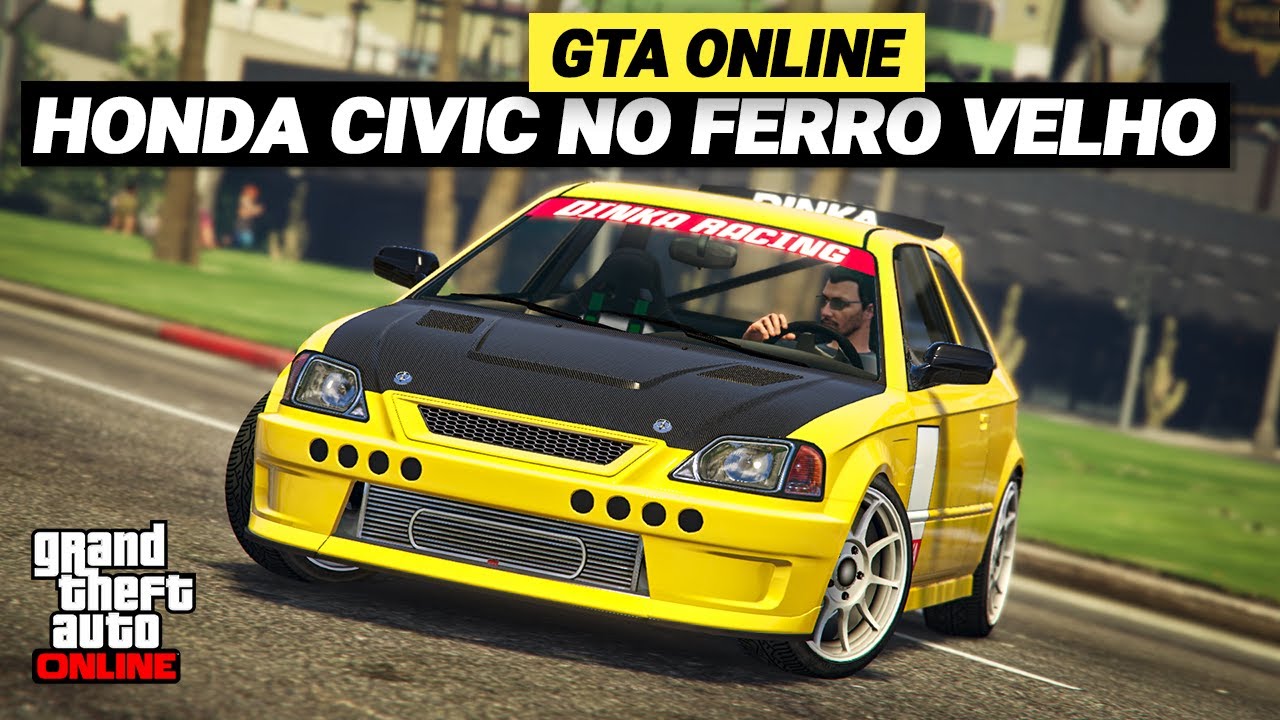 HONDA CIVIC GRÁTIS NO FERRO VELHO DO GTA 5 ONLINE | Tunando e Testando o Blista Kanjo