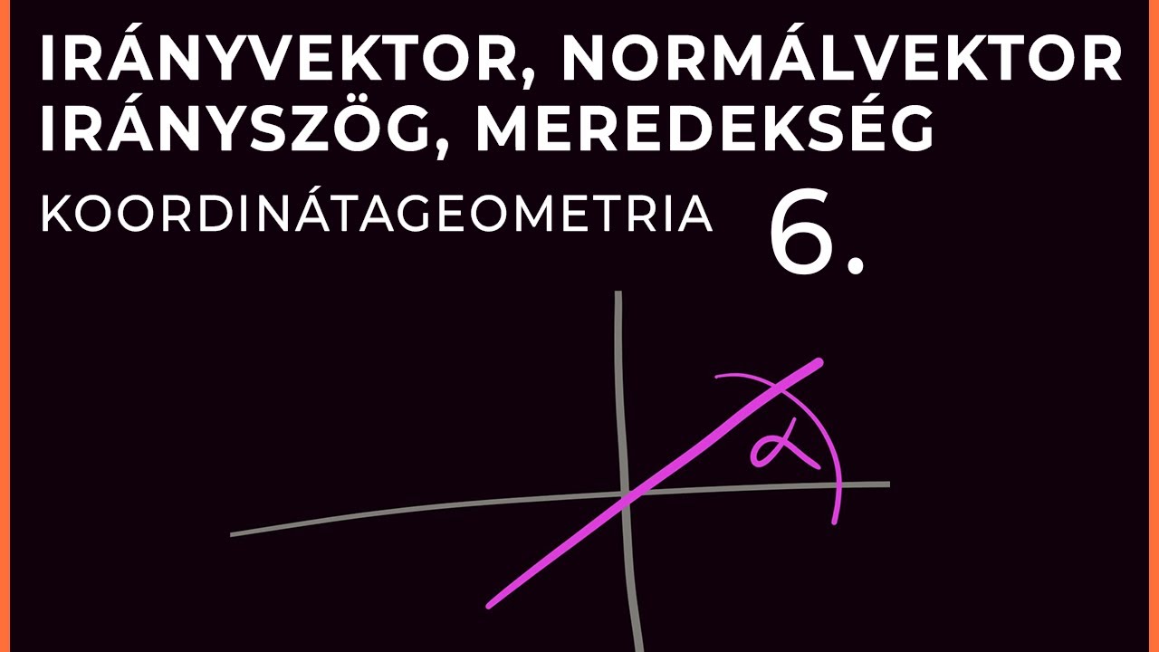 Irányvektor, normálvektor, irányszög, meredekség | Koordinátageometria 6.