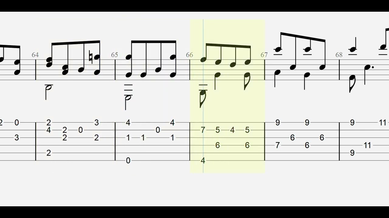 Edward Elgar: Salut d'Amour with full tablature/sheet music for solo fingerstyle guitar