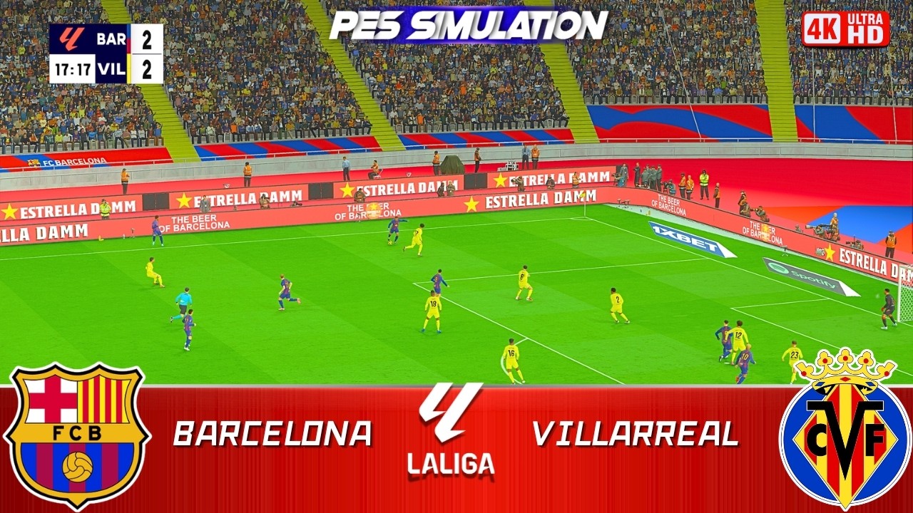 🔴FC Barcelona vs Villarreal | Spanish La Liga 2025/26  Match | PES 2021 Gameplay #laliga2026