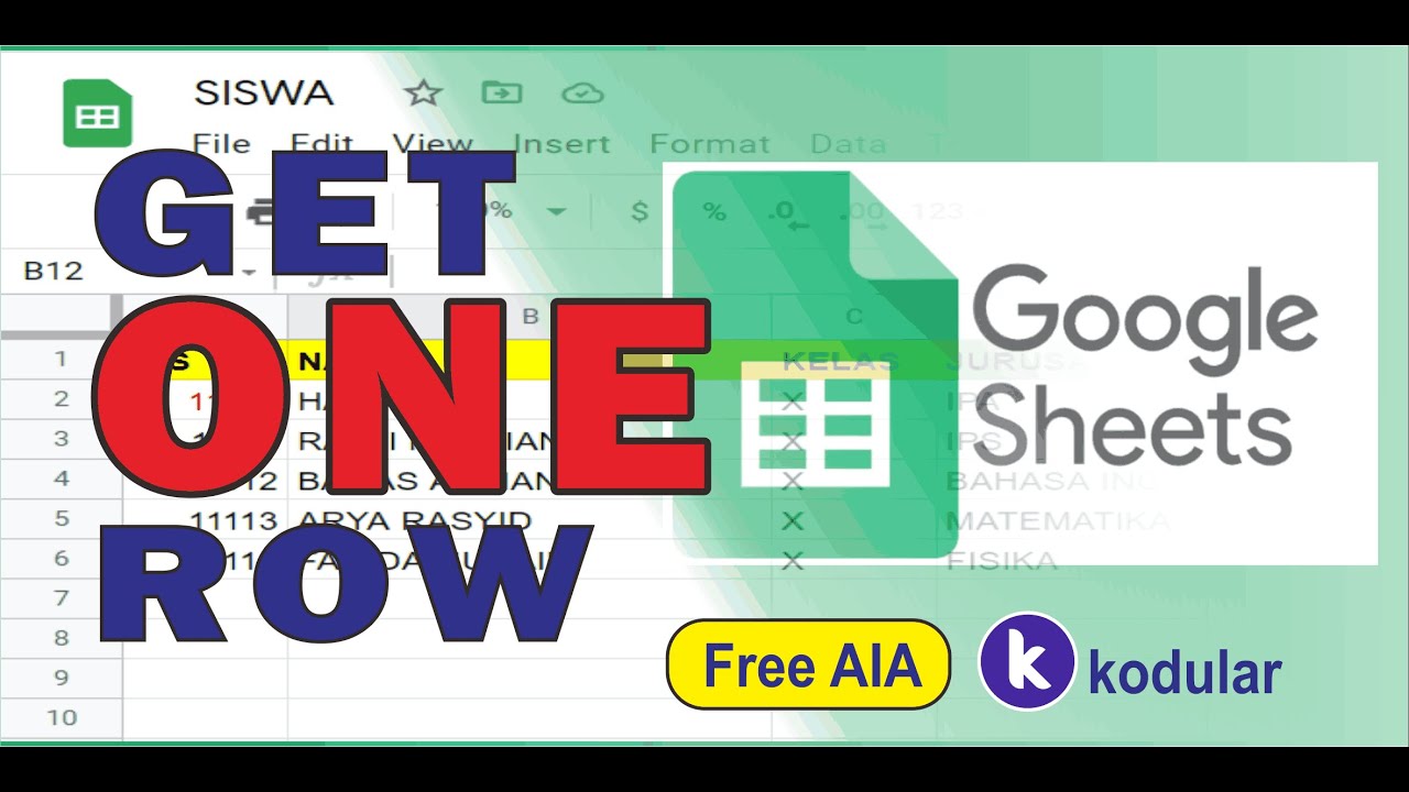 TIPS : GET ONE ROW Data Google Spreadsheet + Apps Script dengan Kodular