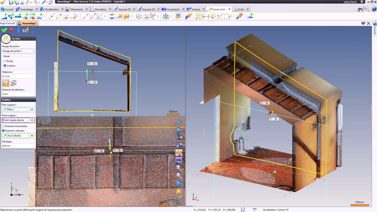 Implantation d'une verrière sur un nuage de points avec Topsolid'Steel  (version courte)