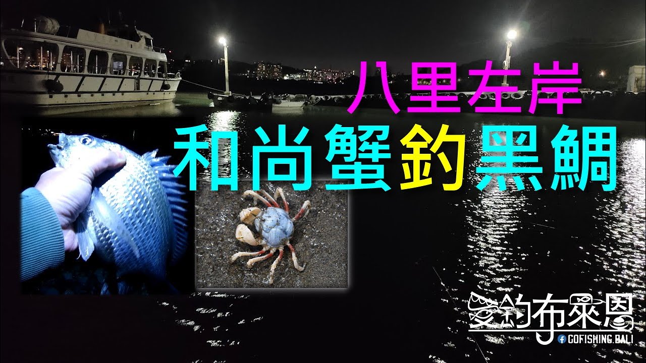 釣魚記/夜釣/八里左岸/抓和尚蟹釣黑鯛  Rock fishing in Taiwan