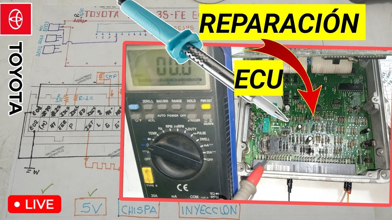 SOLUCIONADO❗REPARACIÓN DE ECU COMPUTADORA AUTOMOTRIZ  TOYOTA / PASO A PASO PCM DE MOTOR 3SFE-ECT