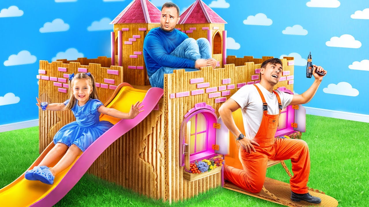 Dad vs Stepdad! How to Build a Tiny House with Genius Parenting Hacks for Emergency Situations!