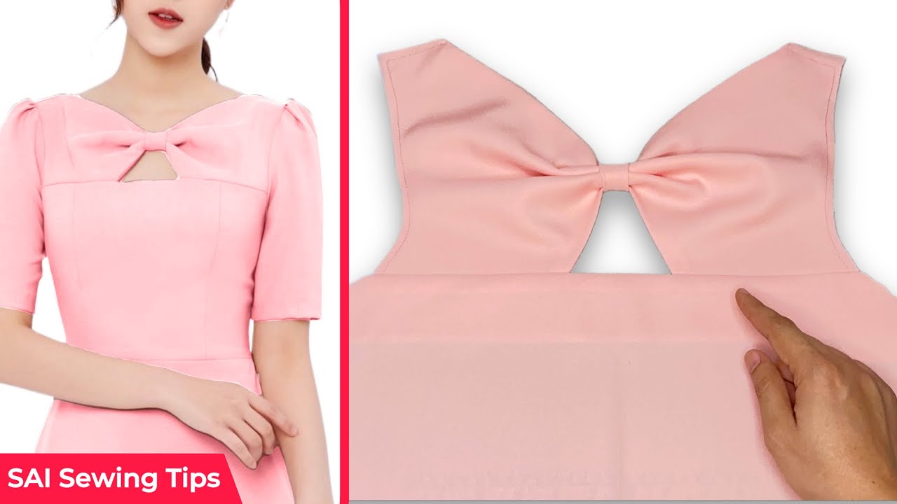 Cut and Sew of Beautiful Butterfly Neck Design with Easy Method | Unique Sewing Techniques and Tips