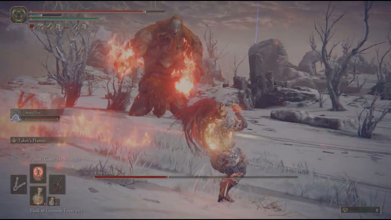 Fighting the fire giant (with mimic tear)