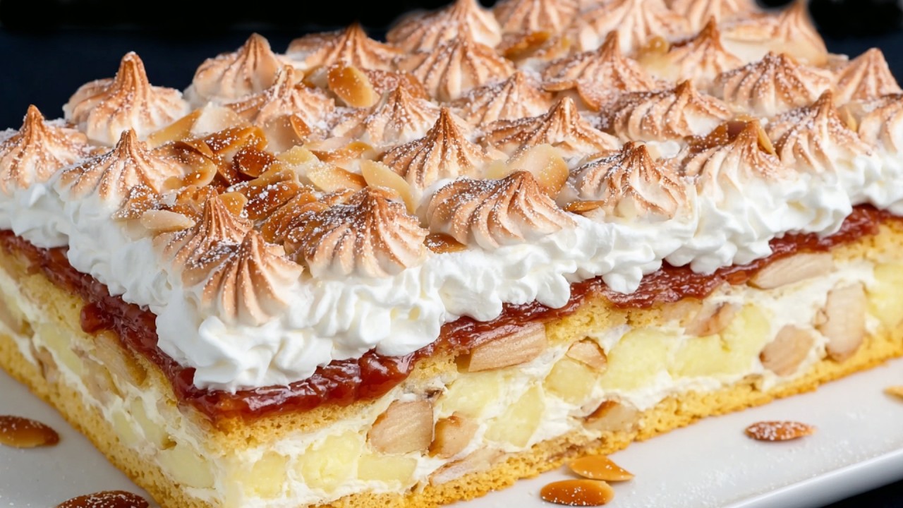 Kuchen in 5 Minuten! Berühmte norwegische Apfelkuchen, der auf Zunge zergeht! Einfach und köstlich!