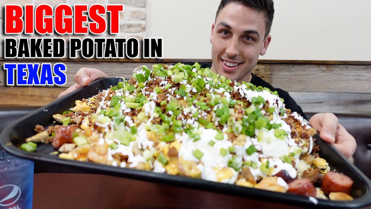 UNDEFEATED 8 LB BIG KAHUNA BAKED POTATO FOOD CHALLENGE| EPIC TEXAS CHEAT DAY
