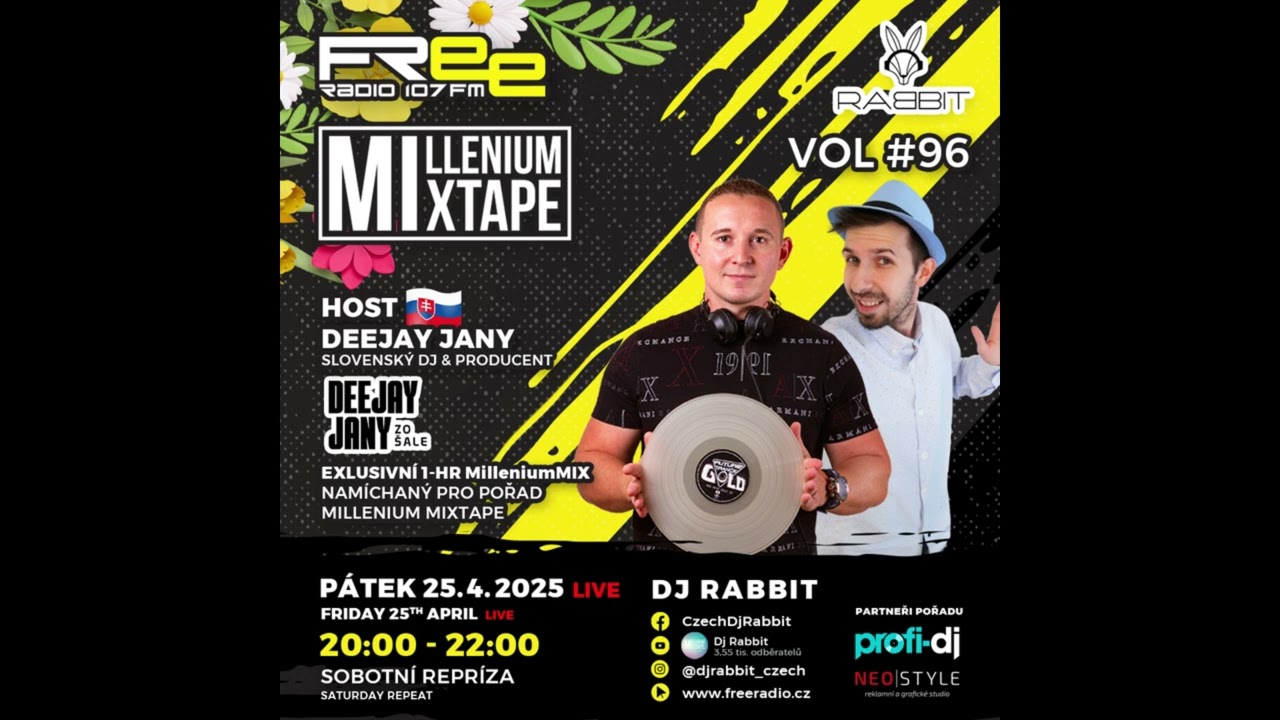 Deejay-jany @ Free Radio 107 FM, Millenium Mixtape by Rabbit (25.4.2025) - z&aacute;znam
