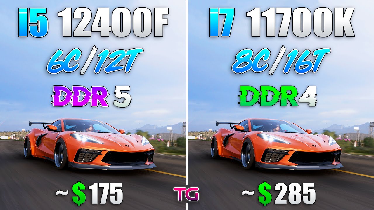 i5 12400F DDR5 vs i7 11700K DDR4 - Test in 8 Games
