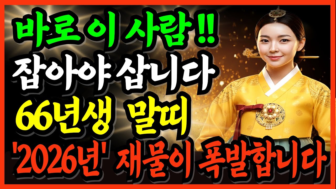 66년생 말띠! 살고 싶으면 이 사람 꼭 잡으세요! 평생 돈을  퍼다 줄 귀인이 지금 문앞에 왔습니다!
