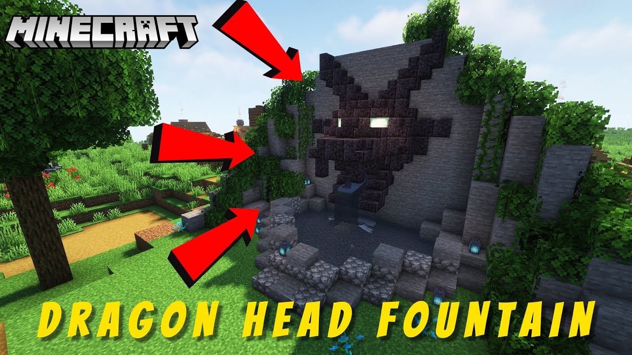 Minecraft⚒️: How to Build a Dragon Head Fountain
