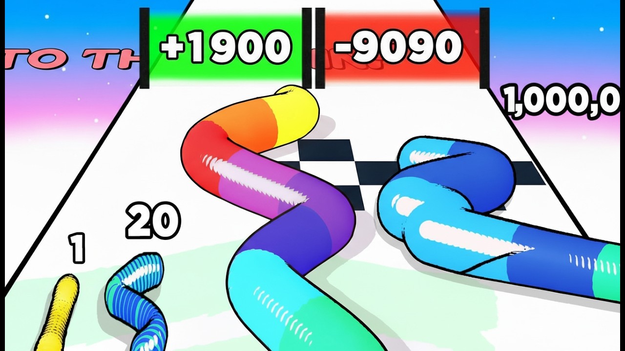 BIG WORM RUN!  GUMMY WORM GO!🪱🐍 Top Android Game! Max Level  89 93 4K