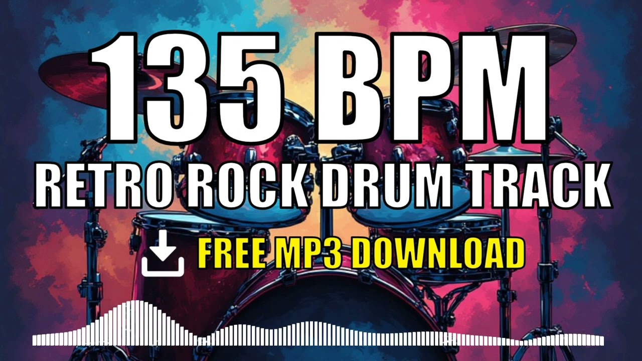 🎸 Retro Rock Drum Track #02 – 135 BPM | FREE MP3 DOWNLOAD 🥁
