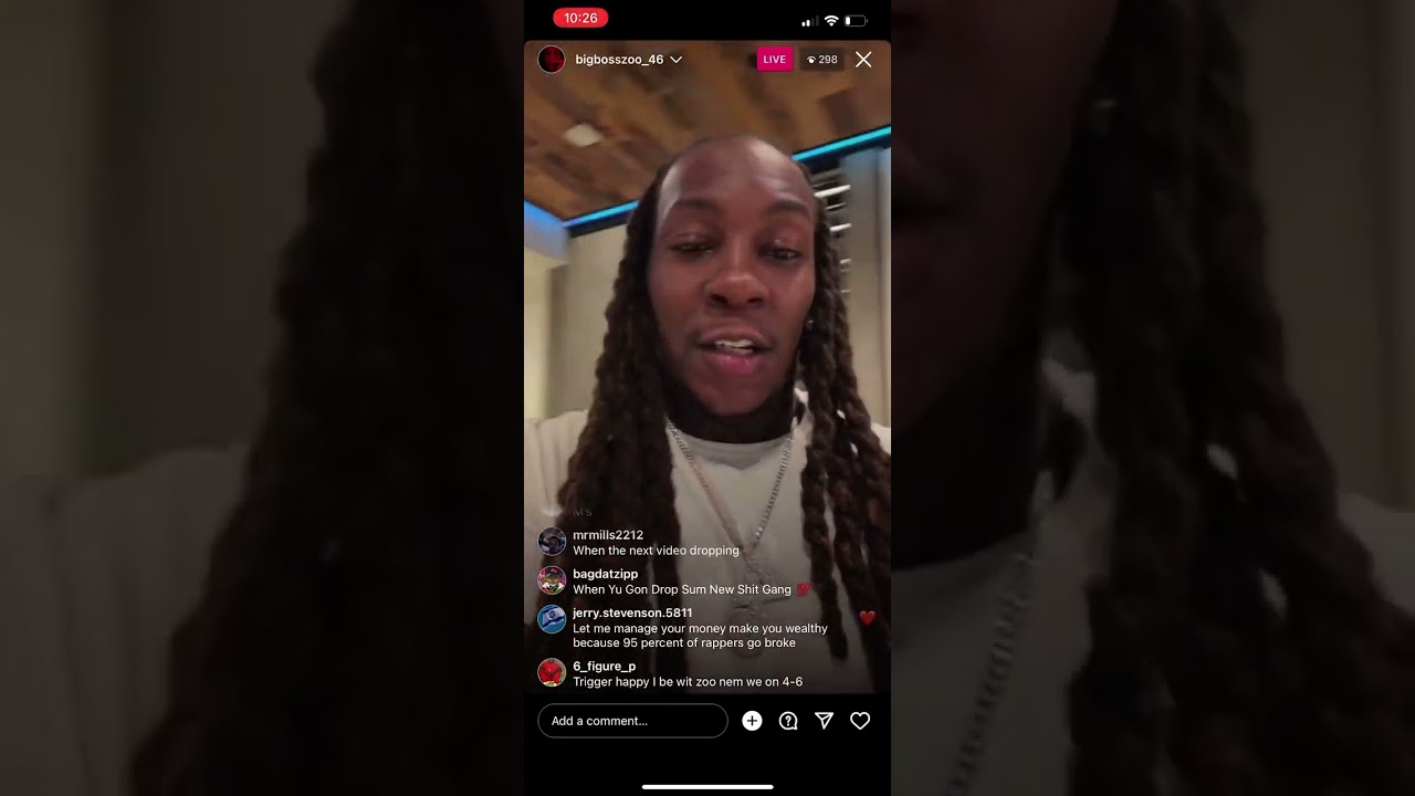 Thf bayzoo on live again lil durk hop on live to check him about saying opps name 😱😱