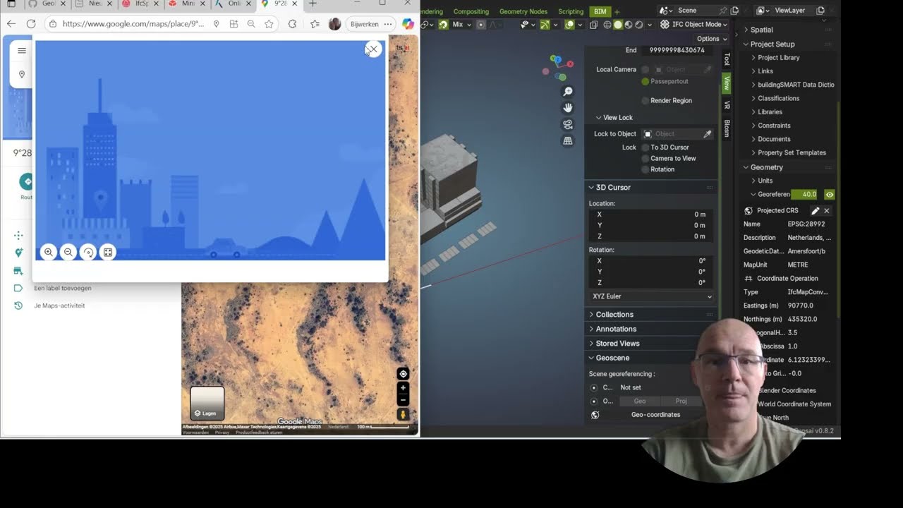 Problem changing coordinates after using BlenderGIS