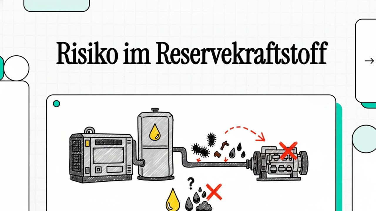 Risiko im Reservekraftstoff (Dieselpest) - Kraftstoffaufbereitungsanlage in Wetterschutzgehäuse