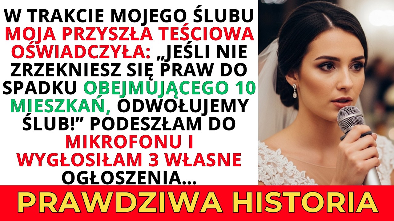 NA WESELU POWIEDZIAŁA: „ZRZEKNIJ SIĘ 10 MIESZKAŃ ALBO ŚLUB SIĘ NIE ODBĘDZIE.