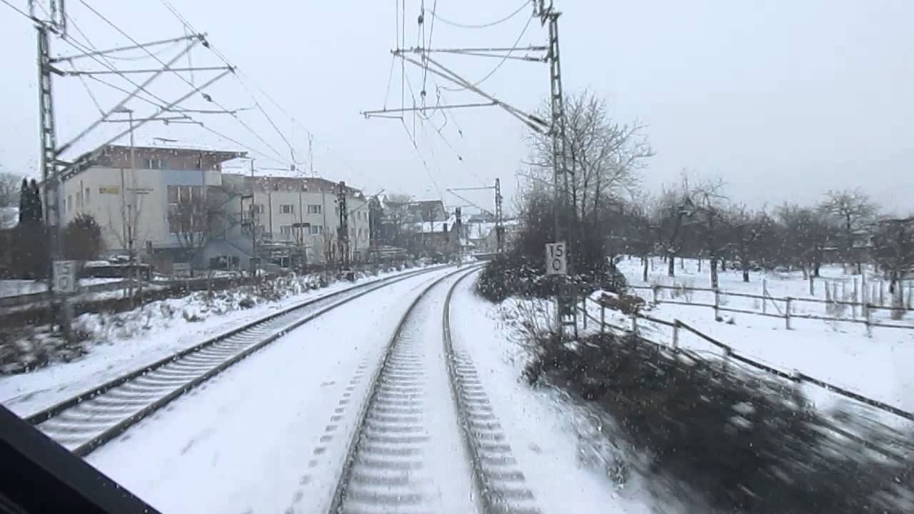 Führerstandsfahrt ET 423 Marbach-Benningen über das Viadukt.