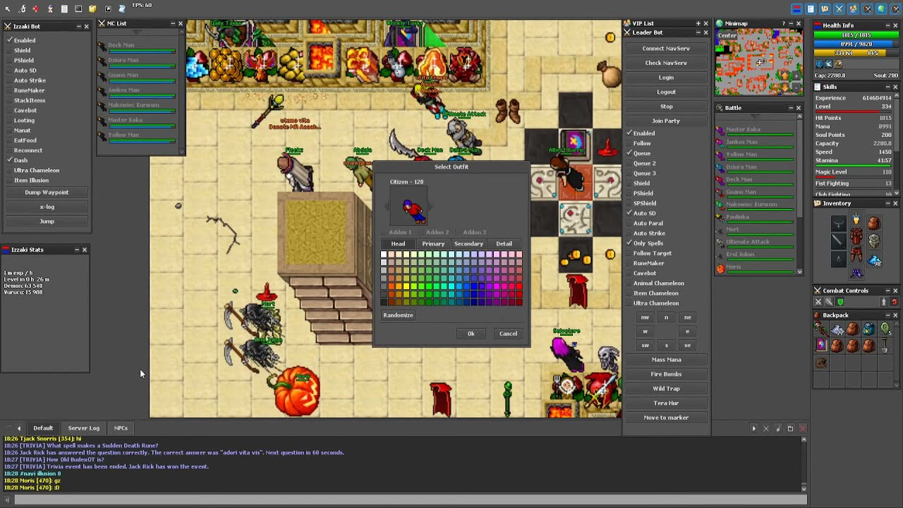 Tibia custom Otclient bot
