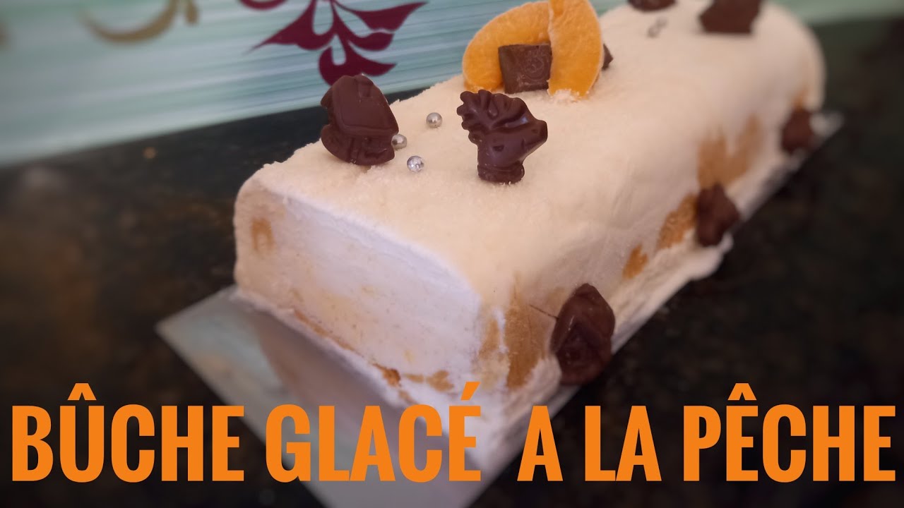BÛCHE GLACÉ À LA PÊCHE حلوى بالخوخ