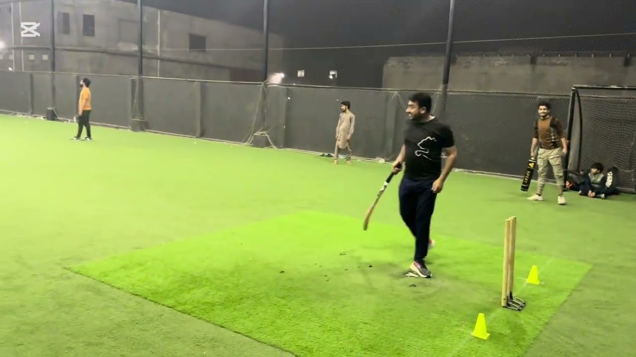 Indoor Cricket…match1 salman11 vs Imran11.  4overs Target of 76 